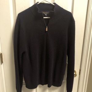 Wool, 1/4 zip navy blue Brooks Brothers men’s sweater.